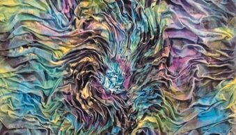 Scrunched-up tie-dye fabric-like texture