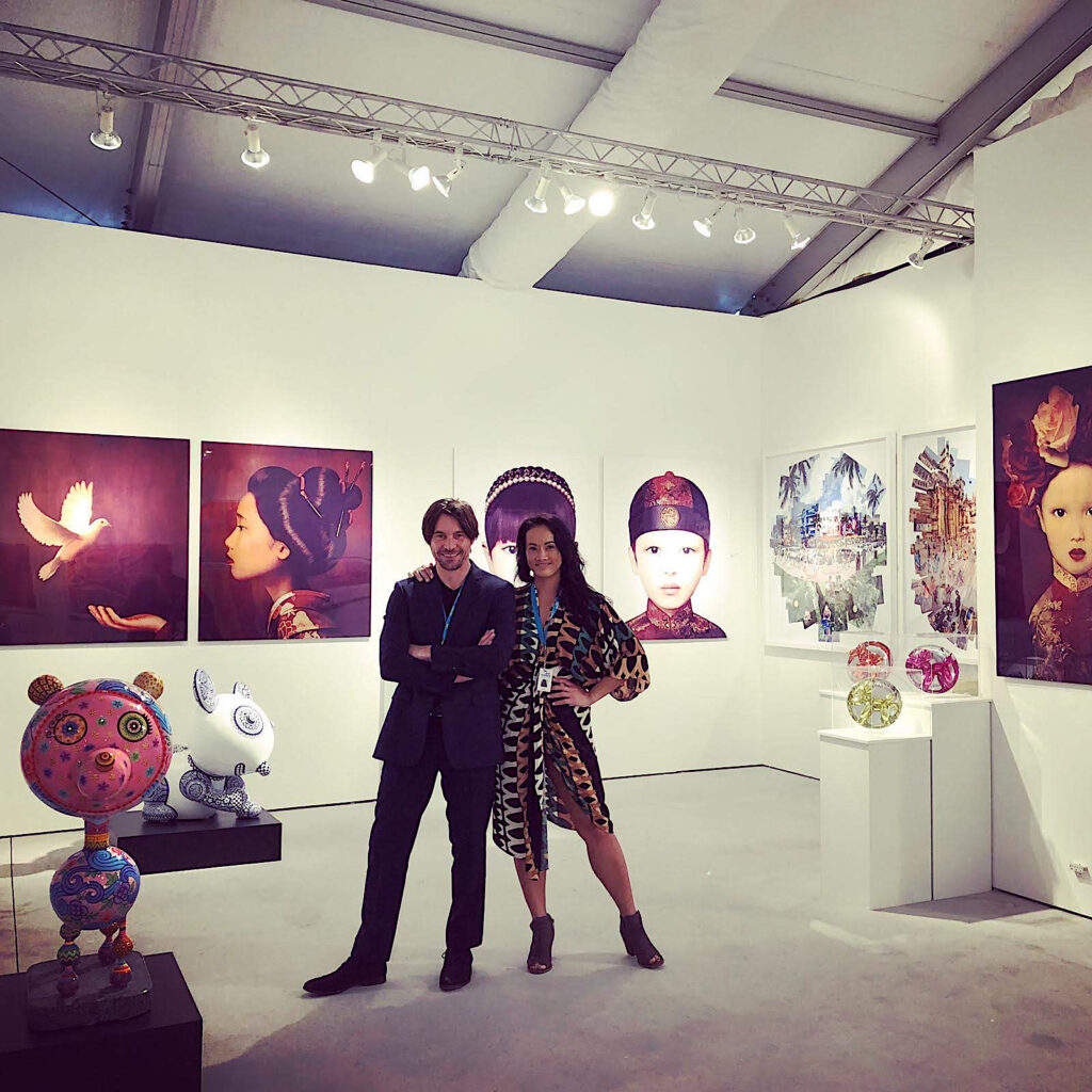 Photo of Emmanuel and Mary in their gallery.
