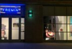 Photo of the front of Fremin Gallery at night
