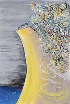 yellow and grey abstract painting