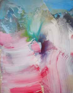 Pink green and blue abstract brush strokes