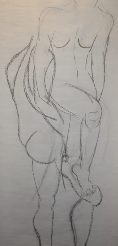 Nude bodies of a woman and man 