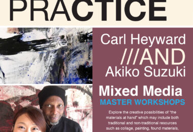 Poster for Push Practice Masterclass Workshops by Carly Heyward and Akiko Suzuki in Mixed Media in May, July and September 2021