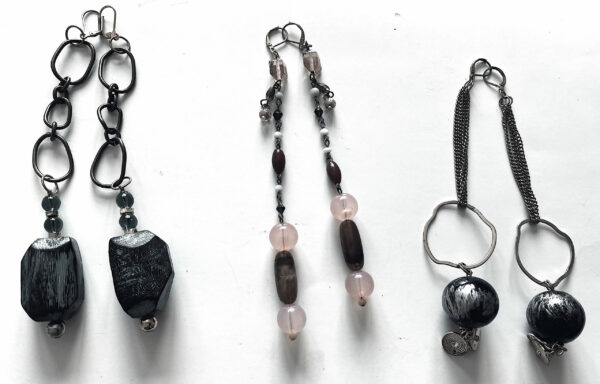 Set of 3 handmade earrings with beads