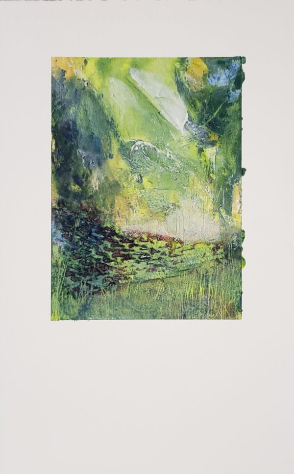 abstract expressionist work in green